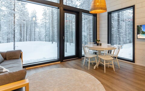 Soutaja Lodge: Hout, Huis, Plafond, Winter, Hardwood, Glas, Houten Vloer, Lichte Inrichting, Daylighting, Blokhut