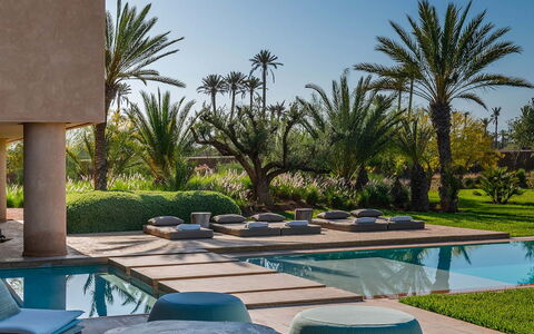 Villa Amrabat: Zwembad, Toevlucht, Tuin, Landscaping, Buitenmeubels, Eco Hotel, Schaduw, Hacienda, Landgoed