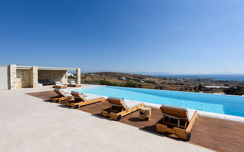 Villa Melina: Blauw, Samengesteld Materiaal, Schaduw, Zwembad, Ontwerp, Kolom, Flagstone, Tegel, Villa