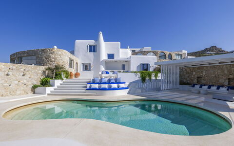 Villa Nikolas: Blauw, Architectuur, Landgoed, Villa, Zwembad, Herenhuis, Toevlucht, Ontwerp, Hotel, Penthouse