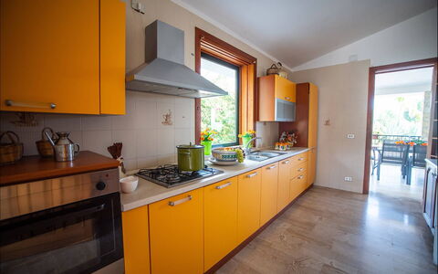 Villa la Randa: Keuken, Toestel Van De Keuken, Countertop, Major Appliance, Hout, Interieur Ontwerp, Gootsteen, Cabinetry, Fornuis, Huis
