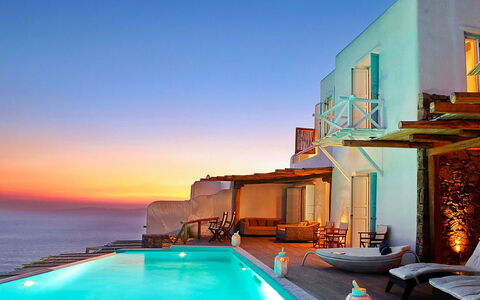 Queen Villa: Blauw, Toevlucht, Zwembad, Zee, Kust En Oceanic Landvormen, Schemer, Eco Hotel, Oceaan, Avond, Kust