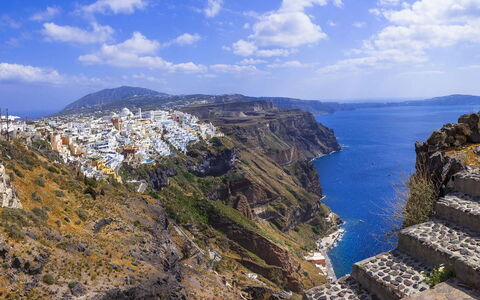 Thera Princess: Kust, Terrein, Kust En Oceanic Landvormen, Headland, Klif, Voorgebergte, Zee, Geologie, Klippe