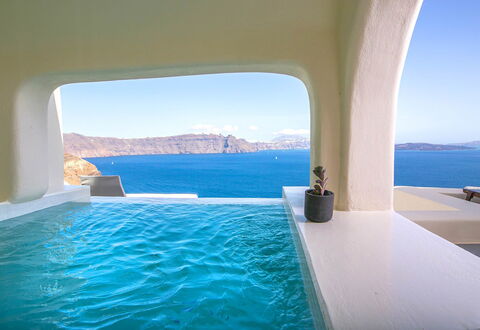 Caldera Suite: Zee, Toevlucht, Oceaan, Kust, Hotel, Zwembad, Badplaats, Villa, Badplaats, Baai