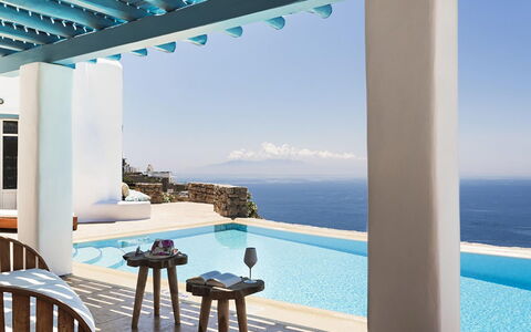 Villa Elpida: Blauw, Verdieping, Zee, Oceaan, Toevlucht, Stoel, Villa, Balkon, Ontwerp