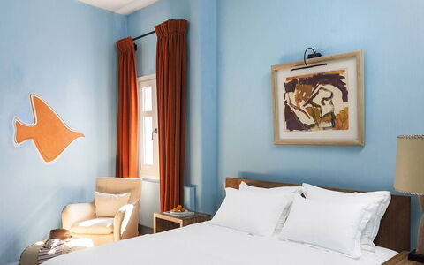 Villa Pinta: Blauw, Interieur Ontwerp, Meubilair, Textiel, Linens, Slaapkamer, Kussen Gooien, Bed, Bedding, Kamer