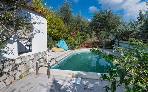 Villa Eva: Blauw, Zwembad, Tuin, Backyard, Schaduw, Waterpartij, Landscaping, Buitenmeubels, Toevlucht, Eco Hotel