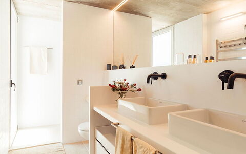 Villa Neper: Wastafel In De Badkamer, Muur, Loodgieterswerkinrichting, Interieur Ontwerp, Wastafel, Flooring, Hout, Kraan, Verdieping, Badkamer