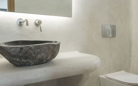 Villa Osiride: Loodgieterswerkinrichting, Wastafel, Badkamer, Kraan, Loodgieter, Wastafel In De Badkamer, Spiegel, Ceramic, Natuurlijk Materiaal
