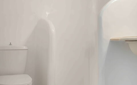 Mykonos Pool House 4: Wit, Loodgieterswerkinrichting, Toilet, Badkamer, Loodgieter, Flooring, Wc Bril, Plastic, Ceramic