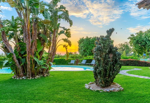 Villa Polistena: Blauw, Groen, Gras, Struik, Landschap, Tuin, Zwembad, Gazon, Toevlucht