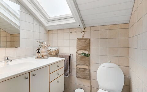 Arold - 600M to the Fjord: Loodgieterswerkinrichting, Flooring, Wastafel, Verdieping, Badkamer, Interieur Ontwerp, Badkamerkast, Kraan, Loodgieter, Plafond