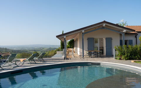 Villa Ombrone: Zwembad, Buitenmeubels, Dak, Huis, Samengesteld Materiaal, Toevlucht, Landgoed, Verblijf, Eco Hotel, Schaduw