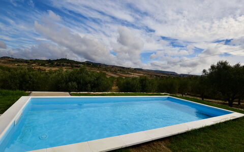 Villa Margi: Blauw, Zwembad, Backyard