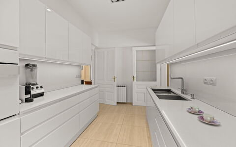 Apartment Noa Opatjia: Flooring, Interieur Ontwerp, Keuken, Countertop, Hout, Verdieping, Cabinetry, Toestel Van De Keuken, Meubilair, Plafond