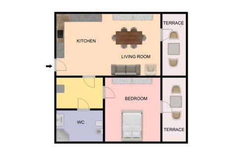 Suite Riviera: Slaapkamer, Bed, Ontwerp
