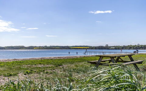 Wrange - 100M to the Fjord: Struik, Huis, Woongebied, Huis, Tuin, Schaduw, Werf, Binnenplaats, Bloempot