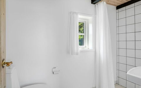 Vilvi - 250M to the Fjord: Flooring, Badkamer, Verdieping, Loodgieterswerkinrichting, Interieur Ontwerp, Plafond, Loodgieter, Tegel, Toilet, Gordijn
