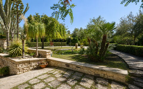 Villa Lina: Vegetation, Tuin, Struik, Groundcover, Flagstone, Gang, Landscaping, Woody Plant, Schaduw