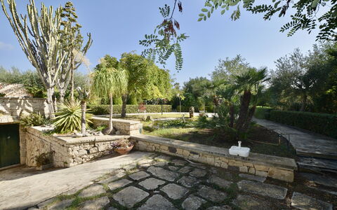 Villa Lina: Boom, Vegetation, Struik, Tuin, Flagstone, Gang, Woody Plant, Landscaping, Schaduw, Botanische Tuin