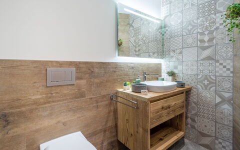 Flims 796: Flooring, Loodgieterswerkinrichting, Verdieping, Badkamer, Hout, Interieur Ontwerp, Badkamerkast, Wastafel In De Badkamer, Wastafel, Toilet