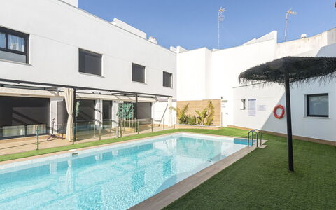 Playa Cruz: Meubilair, Slaapkamer, Bed, Verdieping, Bedding, Appartement, Interieur Ontwerp, Flooring, Laken, Bed Frame