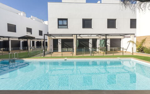 Playa Cruz: Meubilair, Slaapkamer, Bed, Verdieping, Bedding, Appartement, Interieur Ontwerp, Flooring, Laken, Bed Frame
