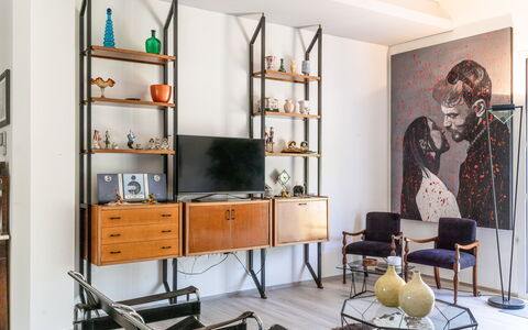 Art&Sea House: Meubilair, Interieur Ontwerp, Muur, Flooring, Verdieping, Verlichting, Fotolijst, Kamer, Woonkamer, Huis