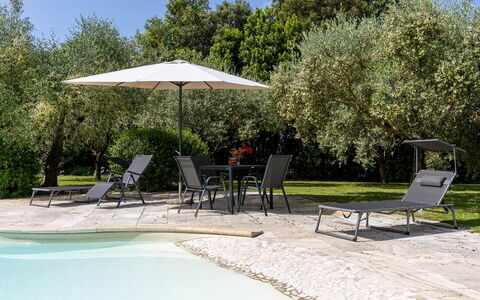 Podere Il Pozzangone, Lucignano: Meubilair, Buitenmeubels, Stoel, Schaduw, Paraplu, Zwembad, Buitentafel, Tuin, Toevlucht, Ligstoel