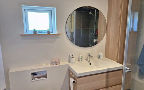 Arise - 1.5Km from the Sea: Flooring, Hout, Verdieping, Interieur Ontwerp, Badkamerkast, Wastafel In De Badkamer, Loodgieterswerkinrichting, Wastafel, Spiegel, Loodgieter