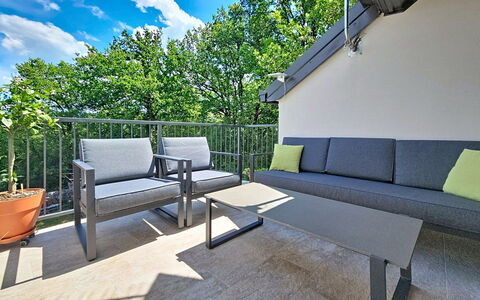 Orba: Interieur Ontwerp, Appartement, Balkon, Hardwood, Beits, Houten Vloer, Leuning, Daylighting, Hotel, Penthouse