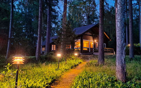 Rustholli17: Hout, Verblijf, Huis, Bos, Woud, Trunk, Blokhut, Garden Gebouwen, Tuin, Nacht