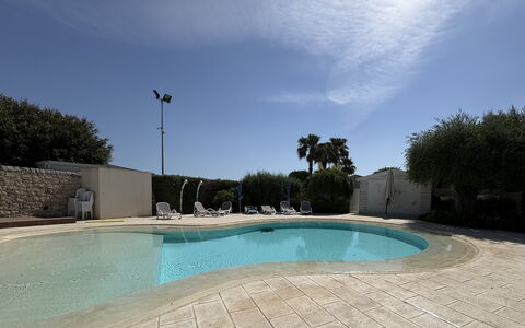 Villa Monaco: Zwembad, Samengesteld Materiaal, Toevlucht, Schaduw, Waterpartij, Beton, Landscaping, Buitenmeubels, Hotel