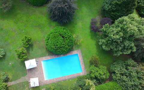 Villa Dorina: Zwembad, Struik, Tuin, Gazon, Landscaping, Backyard, Werf, Vrije Tijd, Toevlucht, Schaduw