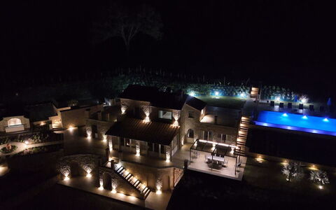 Villa Maddalena alla Guglielmesca: Nacht, Zwembad, Verlichting, Middernacht, Landgoed, Toevlucht, Landschap Verlichting, Beveiliging Verlichting, Herenhuis