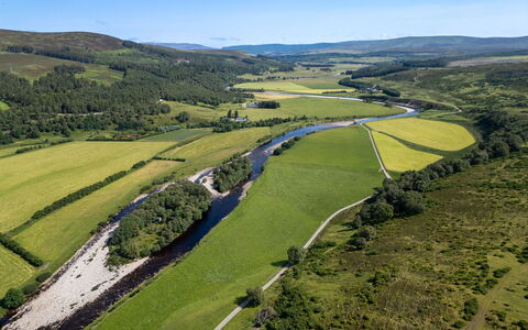 Strathnoon: Zwemwater, Natuurlijk Landschap, Landschap, Plain, Grasland, Bank, Waterloop, Rivier, Luchtfotografie, Vogelperspectief