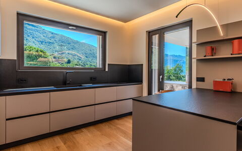 Aura: Interieur Ontwerp, Keuken, Countertop, Flooring, Hout, Meubilair, Plafond, Lichte Inrichting, Huis, Cabinetry