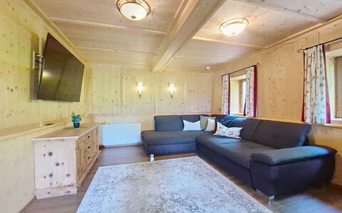Ferienhaus Dinkl: Hout, Plafond, Hardwood, Beits, Houten Vloer, Plank, Blokhut, Woonkamer, Timmerhout
