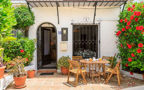 Carmen: Bloempot, Deur, Kamerplant, Meubilair, Balkon, Buitenmeubels, Stoel, Buitentafel, Veranda