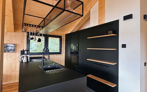 02 Nth051 18B Sup Chalet mit Sauna und Hot Tub 2 e: Hout, Interieur Ontwerp, Flooring, Plafond, Verdieping, Lichte Inrichting, Keuken, Countertop, Beits, Hardwood