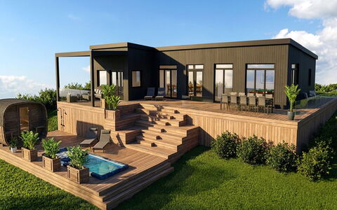 Hubertina - 900M from the Sea: Landgoed, Dek, Werf, Hardwood, Ontwerp, Veranda, Schaduw, Villa, Timmerhout, Boerderij