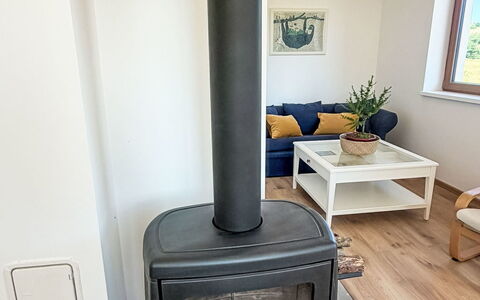 Horní Líšnice: Houtkachel, Haard, Hardwood, Beits, Woonkamer, Huishoudapparatuur, Fornuis, Houten Vloer, Fireplace