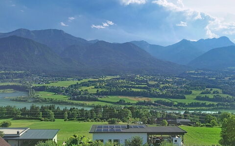Karawanken Panorama: Lucht, Bergachtig Landvormen, Berg, Groen, Heuvel, Natuurlijk Landschap, Hoogland, Landschap, Bergketen