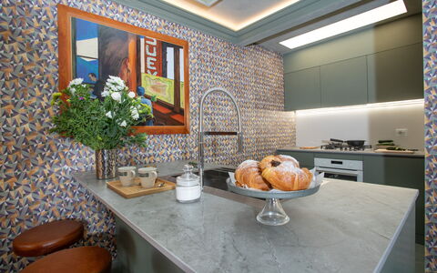 Belvedere Guastella B 4: Keuken, Countertop, Interieur Ontwerp, Flooring, Meubilair, Verlichting, Verdieping, Tegel, Cabinetry, Huis