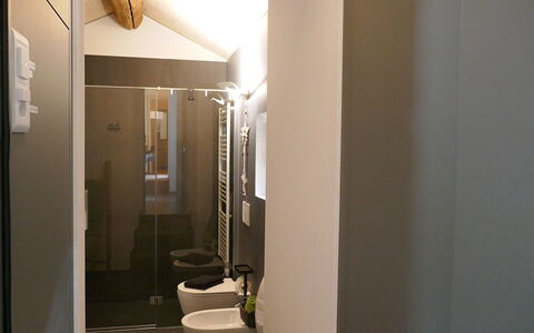 Nido delle Alpi: Muur, Flooring, Interieur Ontwerp, Loodgieterswerkinrichting, Verdieping, Plafond, Badkamer, Verlichting, Loodgieter, Kamer