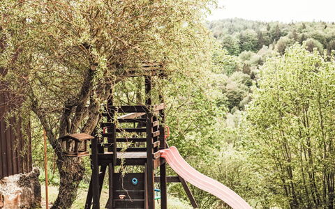 U Šenkýře Mikeše: Hout, Speeltoestel, Trunk, Speelplaats, Takje, Schaduw, Tuin, Park, Schommel, Ladder