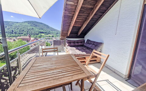 Annette: Hout, Balkon, Dek, Veranda, Hardwood, Leuning, Beits, Buitenmeubels, Buitentafel, Hek