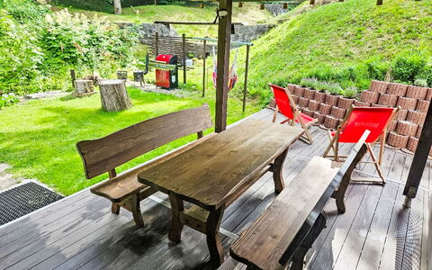 Sára: Meubilair, Hout, Buitenmeubels, Tafel, Buitentafel, Tuin, Bank, Hardwood, Beits, Openluchtbank