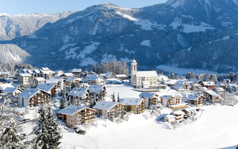 Val Signina 5-2: Bergachtig Landvormen, Sneeuw, Berg, Winter, Heuvel Station, Bergketen, Huis, Landschap, Hoogland, Dorp