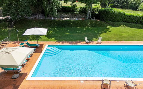 Torre di Paciano 10+2: Zwembad, Blauw, Water, Toevlucht, Eco Hotel, Samengesteld Materiaal, Thermae, Buitenmeubels, Ligstoel, Schaduw